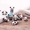 8pcs/set Cute Panda DIY Micro Landscape Figurines 3D Miniature Home Garden Decoration Small Ornament 4.5cm