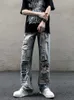 Jean en détresse à la mode de rue, Hiphop Micro évasé pour hommes, pantalon de mendiant de la rue américaine, été