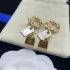 Classique luxe cristal oreille boucles d'oreilles nouvelle marque designer mode or argent plaqué en acier inoxydable oreille goutte mode femmes fête de mariage bijoux cadeau avec boîte