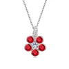 Collane con ciondolo NL-00116 Collana di fiori di cristallo austriaco per le donne Accessori di gioielli placcati in argento Amanti del regalo di compleanno