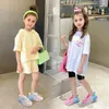Casual Shoes Baby Girls Sneakers Gradient LED Uncharge Light Running Walking Kids Sports Breathable Up Flash