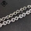 Hip Hop bijoux infini lien conception collier 925 argent glacé Bling Vvs Moissanite infini chaîne à maillons pour hommes