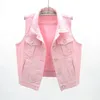 Damesvesten Roze Denim Vest Voor Dames Koreaans Slank Mouwloos Jasje Casual Vest 3XL 4XL 5XL Plus Size Jeansjas Vrouwelijke Zomer