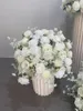 Dekorativa blommor Anpassade ros Hydrange Aritificial Flower Ball Road Leading White Silk Wedding Decoration Table Centerpiece Deocr