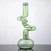 Bangs de bécher en verre de conception unique 16 pouces Big Bong 7mm d'épaisseur Ziggy Zong Narguilés Pipes à eau en verre capiteux Vert Clear Dab Rigs avec bol à tige descendante diffuse LXMD2013