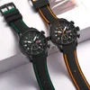 Mini Focus Multifunctional Airwatch Waterproof Quartz Sport Glow Silicone Tape Men's Watch 0379g