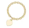 18k guldpläterad designer guldhjärta armband smycken älskar gåva smycken för kvinnor nytt rostfritt stål non blek armband grossist