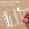 Wine Glasses 75ml 2pcs Espresso Glass Cup With Handle Measuring Milk Latte Jug Coffee Supplies Kitchen Mug Drinkware