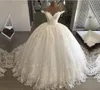 Luxury Wedding Dress 2019 Princess Swanskirt Appliques Beaded Lace up Ball Gown Chapel Train Bridal Gown Vestido de Noiva1212398