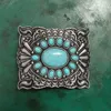 1 PCS Western Turquoise Stone Cowgirl Cowboy Belt Bluckle dla mężczyzn Fit Fit 4 cm szerokie pasy dżinsowe Head279Q