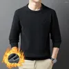 Men's Sweaters Men Solid Color Sweater Cozy Round Neck For Fall Winter Thick Knitted Pullover With Soft Warm