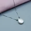 Pendentifs Unique baroque perle pendentif collier naturel blanc d'eau douce coeur chaîne en argent pour les femmes cadeau choix filles