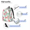 Storage Bags Pink Flamingo Cactus Roses Male School Student Female Large Capacity Laptop Backpack