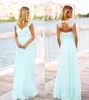 2020 Cheap Mint Green Bridesmaid Dresses A Line Chiffon Summer Country Garden Formal Wedding Party Guest Maid of Honor Gowns Plus 9836649