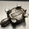 Dekorativa figurer 2.4 "Old Chinese Silver Folk Feng Shui Animal Turtel Tortoise Longevity Statue Decor Room Home Accessories