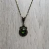 Anhänger Halsketten Vintage Green Moon Halskette für Frauen Mädchen Venom Witch Mystery Schmuck Zubehör Mode Cameo Geschenk