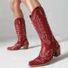Buty Dadies's Western Boots Cowboy Retro Vintage Style haftowe Fall Buty Fashion Buty Klasyczne buty damskie Plus 46