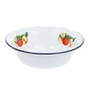 Dinnerware Sets Salad Bowl Enamel Basin Deepen Noodle Soup Serving Cereal Household Server Kitchen Enamelware Mixing Bowls