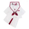Werkjurken War Rose Origineel ontwerp Cool Japans JK-uniform voor dames: lange/korte mouwen blouse met matrozenkraag Overhemd Plooirok