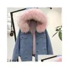 Giacche da donna Giacca da donna in jeans Giacca invernale in pelliccia sintetica spessa Cappotto in pile con cappuccio in denim Donna Outwea caldo Consegna a domicilio Abbigliamento Clothi Otfck