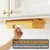 Kitchen Storage Bamboo Disposable Paper Plate Organiser Cake Dispenser Cabinet Shelf Holder