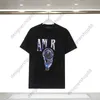 Tik Tok Influencer Same Designer Brand Pure Cotton Short Sleeve 24 Summer New Trend Halo Dye Lettering Black White Loose Fat Guy Short Sleeve T-shirt Mens