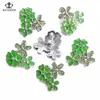 Urok bransoletki Royalbeier 1pcs Flower Snap Button 18 mm Metal Charms Pies Piez z Rhinestone na biżuterię bransoletki