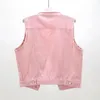 Gilets pour femmes Gilet en denim rose pour femmes coréennes veste sans manches mince gilet décontracté 3XL 4XL 5XL plus taille jean manteau femme été