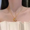 Miao familys new necklace super fairy asymmetric gold finish crystal love diamond inlaid pendant clavicle chain is perfect in autumn and winter