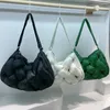 Akşam çantaları naylon doldurma kadınlar için pamuk lüks tasarımcı çanta çantası 2024 moda büyük kapasiteli örgü omuz crossbody