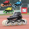 Premium żeńskie / męskie buty prędkości z 90 mm 100 mm 110 mm 4 kółki rzędowe patyki EUR 30 do 45 Race z włókna krabowego 1PAIR 240312