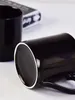 Muggar avancerade kaffekoppar svart glasyr ljus lyx keramiskt företag ben porslin matt vatten koppar gåvor
