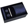 Designer Tie Mens Business Gift Box Set 5 pièces Formel 8cm Rayé Mariage Marié Fête des Pères {catégorie}