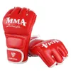 Equipamento de proteção Luvas de treinamento de boxe com meio dedo vestíveis Luvas de PU Protetor de mão Resistente a rasgos Respirável Durável para suprimentos esportivos yq240318