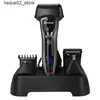 Electric Shavers wielofunkcyjny elektryczny golarka męska Razor dla Trimmer Clipper Broda Man Shaving Maszyna Shavers Włosy i Opieka Personalna Q240318