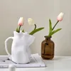 Modern minimalistisk oregelbunden keramisk vaser vardagsrumsbord torkat blomma dekoration blomma arrangemang dekoration kreativ 240311