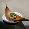 Plates Creative Leaf Shaped Wooden Dinner Plate Restaurant Irregular Display Dessert Decorative Tray Tableware