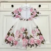 Robe de princesse pour bébé, survêtement, taille 90-150 CM, vêtements de marque pour enfants, t-shirt et jupe courte à imprimé floral pour filles, 24 mars, nouvelle collection