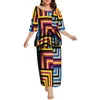 Robe de soirée pour femmes africaines, motif personnalisé, tissu de haute qualité, col rond, longue, ourlet Double couche, 2024