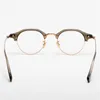 Óculos ópticos para homens e mulheres, designer retrô GMS-638TS, óculos de folha de moda, armação de titânio, elasticidade detalhada, estilo oval, placa de lente de luz anti-azul com caixa