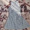 Casual Dresses Y2K Vintage Kawaii Women Dress Sleeveless Slim Office Ladies Sweet Elegant Plaid Mini Girls Summer Clothing 2024