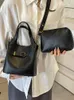 Shoulder Bags 2024 Spring Women's Bucket Totes Korean Style Fashion Versatile Ladies PU Luxury Designer Female Handlebags