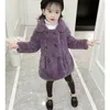 Jackets Teenage Girls Clothing Autumn Winter Outwear Warm Fur Coat For 3T 4 6 8 10 Year Baby 2 Colors Thick Outerwear