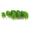 Fiori decorativi Pianta Modello Albero Verde Cucina Paesaggio Layout Resina plastica Treno Ferrovia Salice 25 pezzi Decorazione 3D Casa