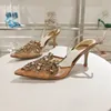 Rene caovilla Margot Versierde suède sandalen Snake Strass stiletto Hakken damesschoenen met hoge hakken Luxe ontwerpers Enkelomslag Avondschoenen feestschoenen