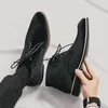 Небрендовые замшевые кожаные ботинки HBP с высоким вырезом на шнуровке, удобные модные ботинки до щиколотки для мужчин