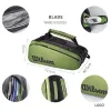 Väskor Wilson Blade Super Tour V8 Large Space 9 Pack Tennis Bag Green Professional Equipment Racket Bag For Tennis Racket WR8016701001