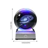 Decorative Figurines 3D Galaxy Lamp Creative Multi Colour Atmosphere Night Light Moon With Stand Internal Engraving Glowing Ball Christmas