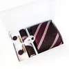 Gravata de designer masculina caixa de presente 6 peças lenço de bolso colarinho clipe punhos {categoria}