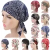 Ethnische Kleidung Damen Turban-Kappe, muslimisches Hijab für Frauen, Vintage-Blumendruck, Damenschal, Turbane, Kopf, Damen, islamisch